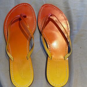 J. Crew Women's Gradient Orange and Yellow Sandals